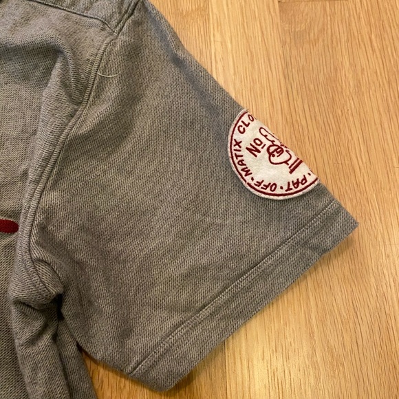 Matix Mens Gray Short Sleeve Baseball Style Button Down Embroidered Shirt /L - Picture 11 of 12